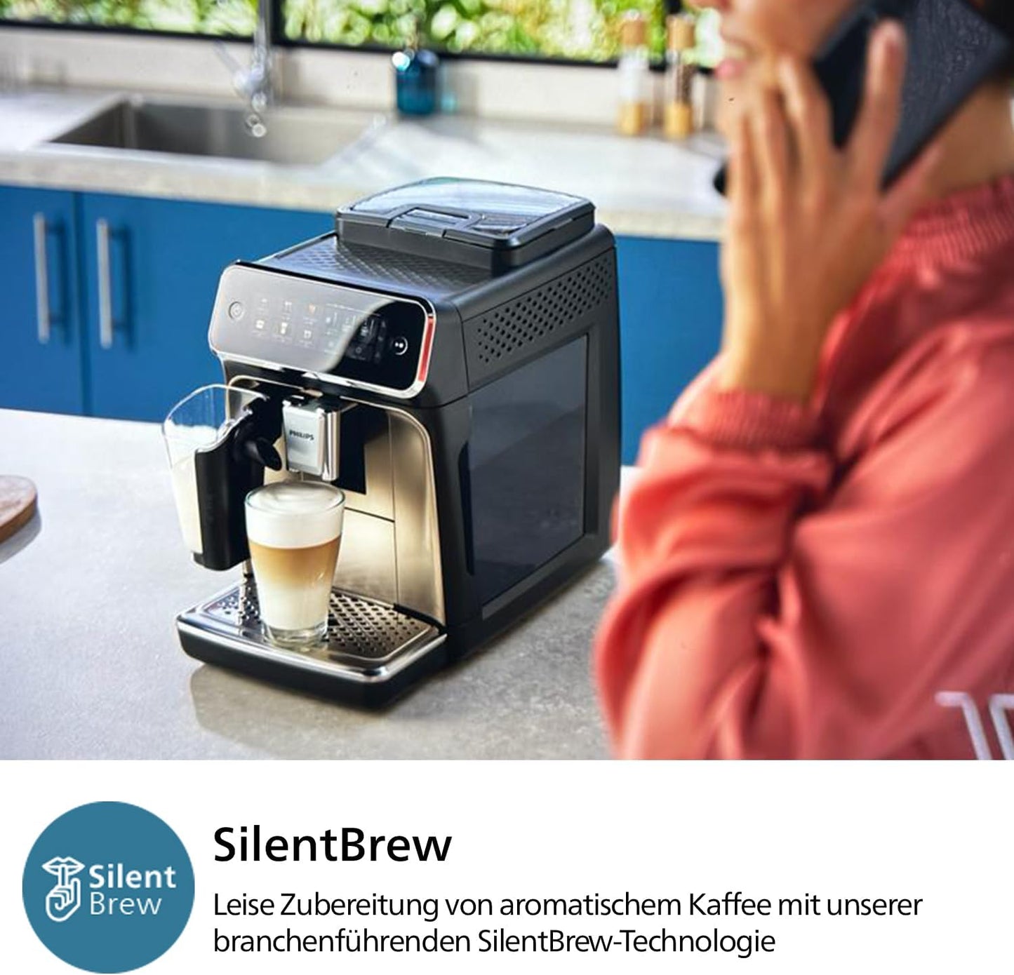 Philips Serie 2200 Kaffeevollautomat – 2 Kaffeesorten, Klassischer Milchaufschäumer, Intuitives Touchdisplay, 100% Keramikmahlwerk, mattes Schwarz (EP2220/10)
