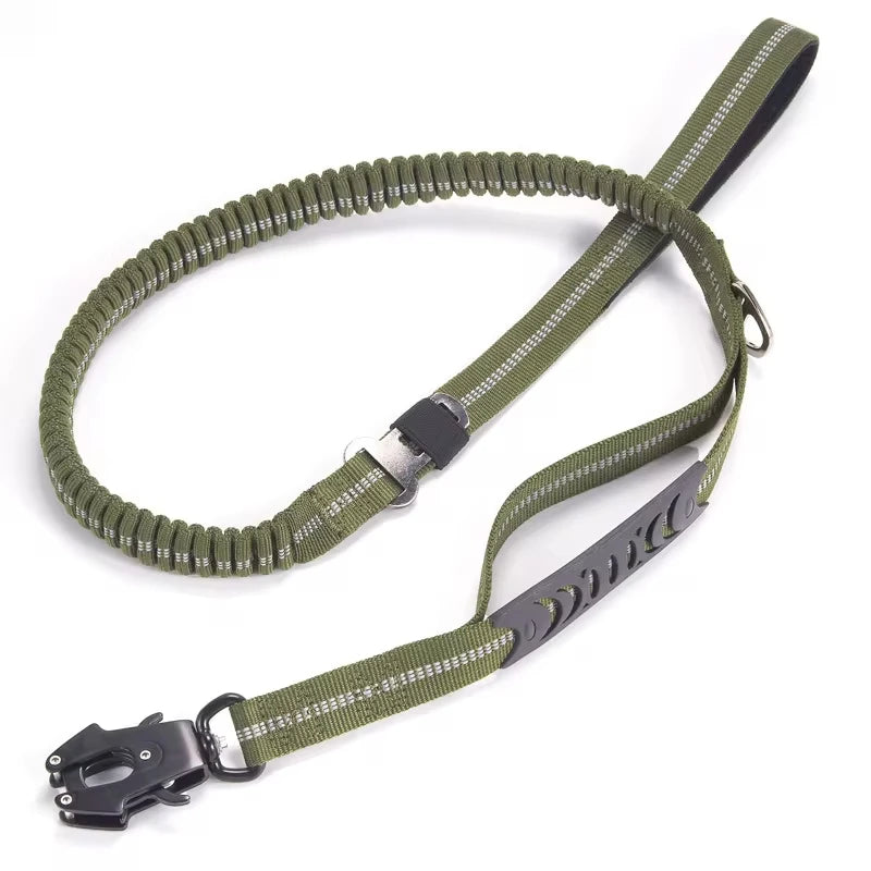 Reflective Dog Leash with Seatbelt Buckle