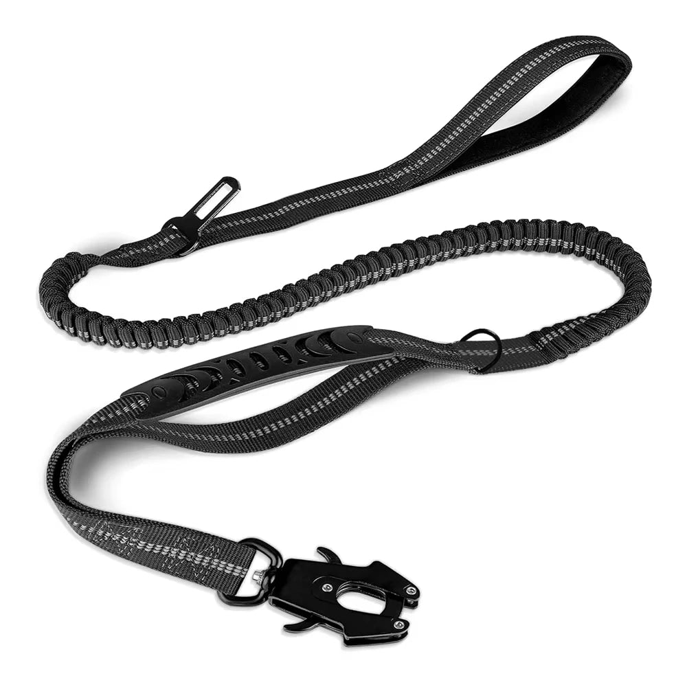 Reflective Dog Leash with Seatbelt Buckle