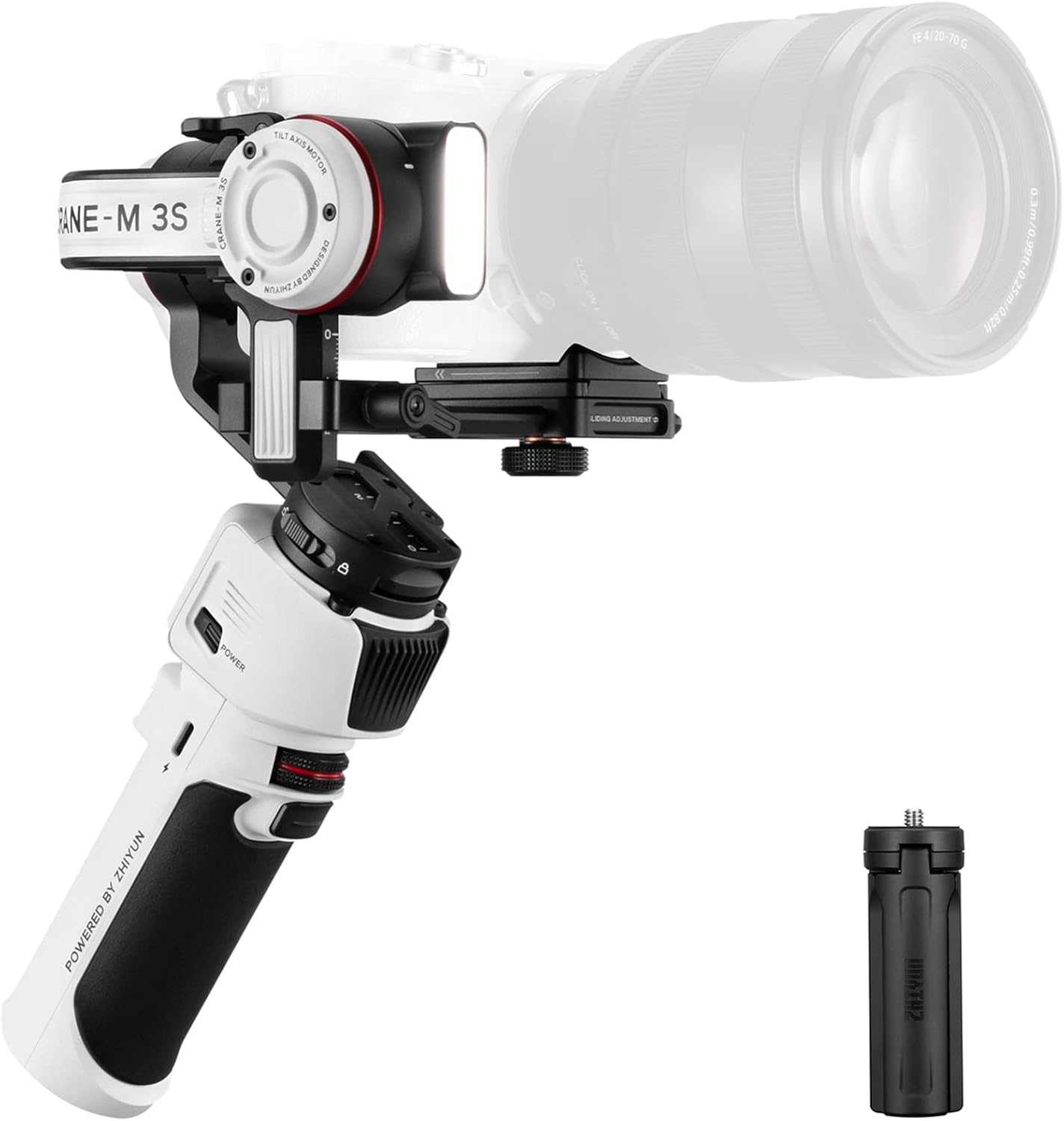 ZHIYUN Crane M3S [Official] Gimbal Stabiliser for Camera, 1000Lux Video Light/Bluetooth/1.22 Inch Screen, Lightweight 3-Axis Stabiliser for DSLR and Mirrorless Smartphone/Action Cam, 705 g