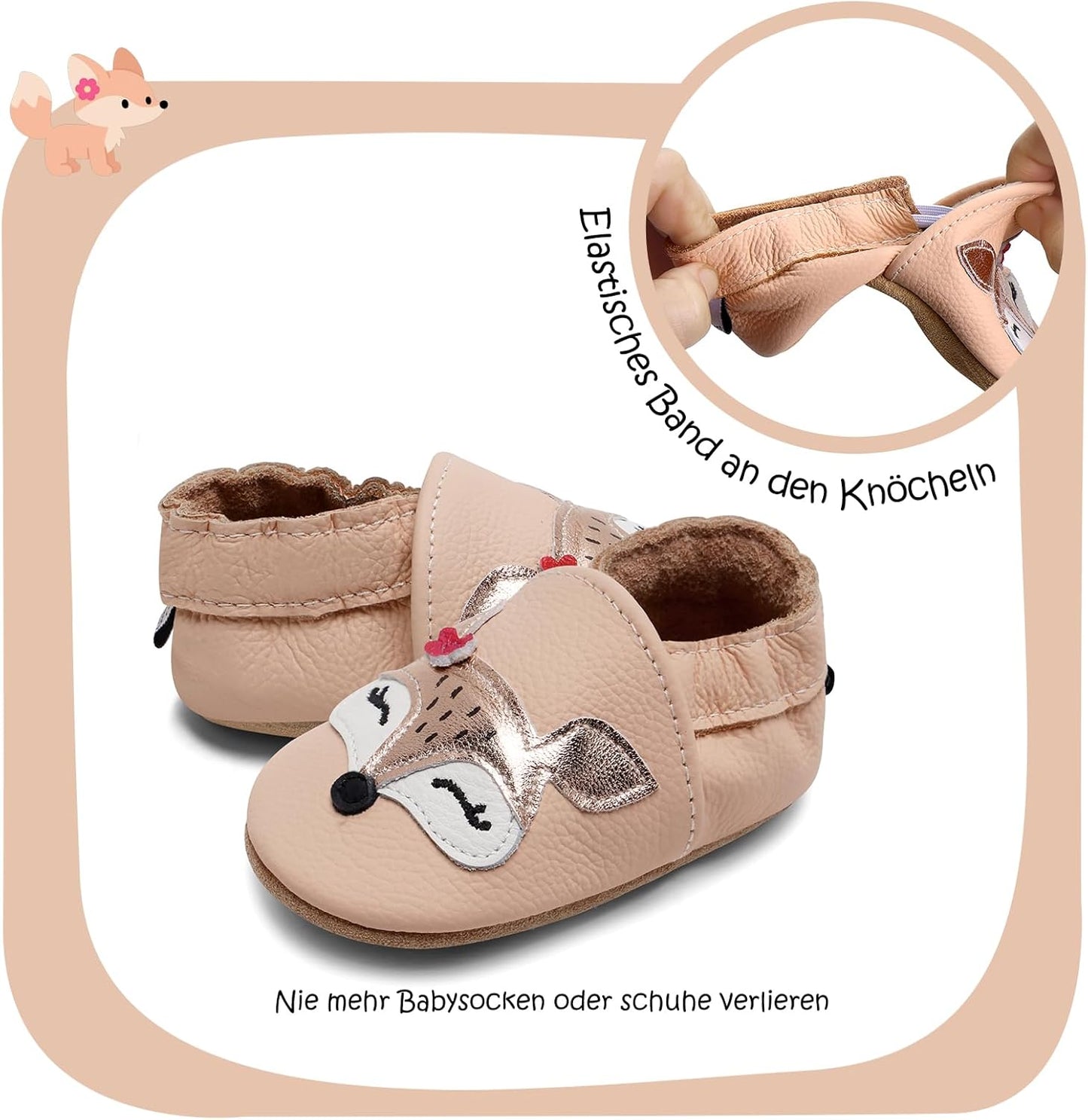 IceUnicorn Krabbelschuhe Baby Lauflernschuhe Jungen Mädchen Weicher Leder Babyhausschuhe Kleinkind Rutschfeste Lederschuhe Baby