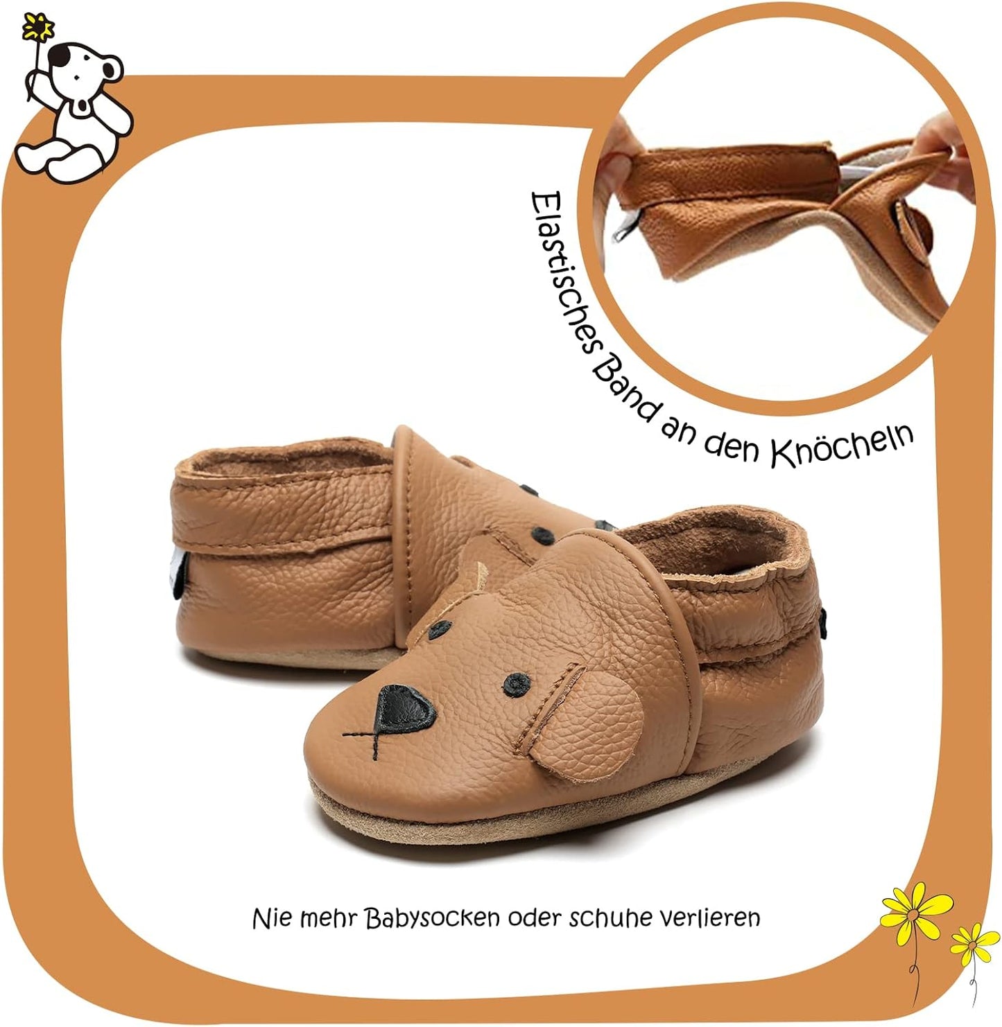 IceUnicorn Krabbelschuhe Baby Lauflernschuhe Jungen Mädchen Weicher Leder Babyhausschuhe Kleinkind Rutschfeste Lederschuhe Baby