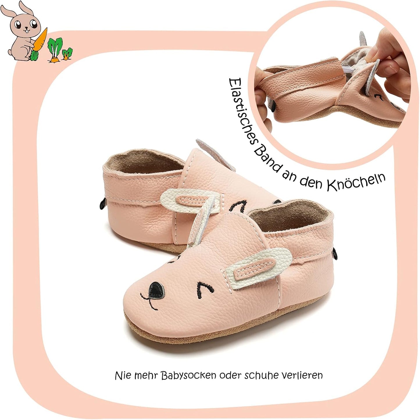 IceUnicorn Krabbelschuhe Baby Lauflernschuhe Jungen Mädchen Weicher Leder Babyhausschuhe Kleinkind Rutschfeste Lederschuhe Baby