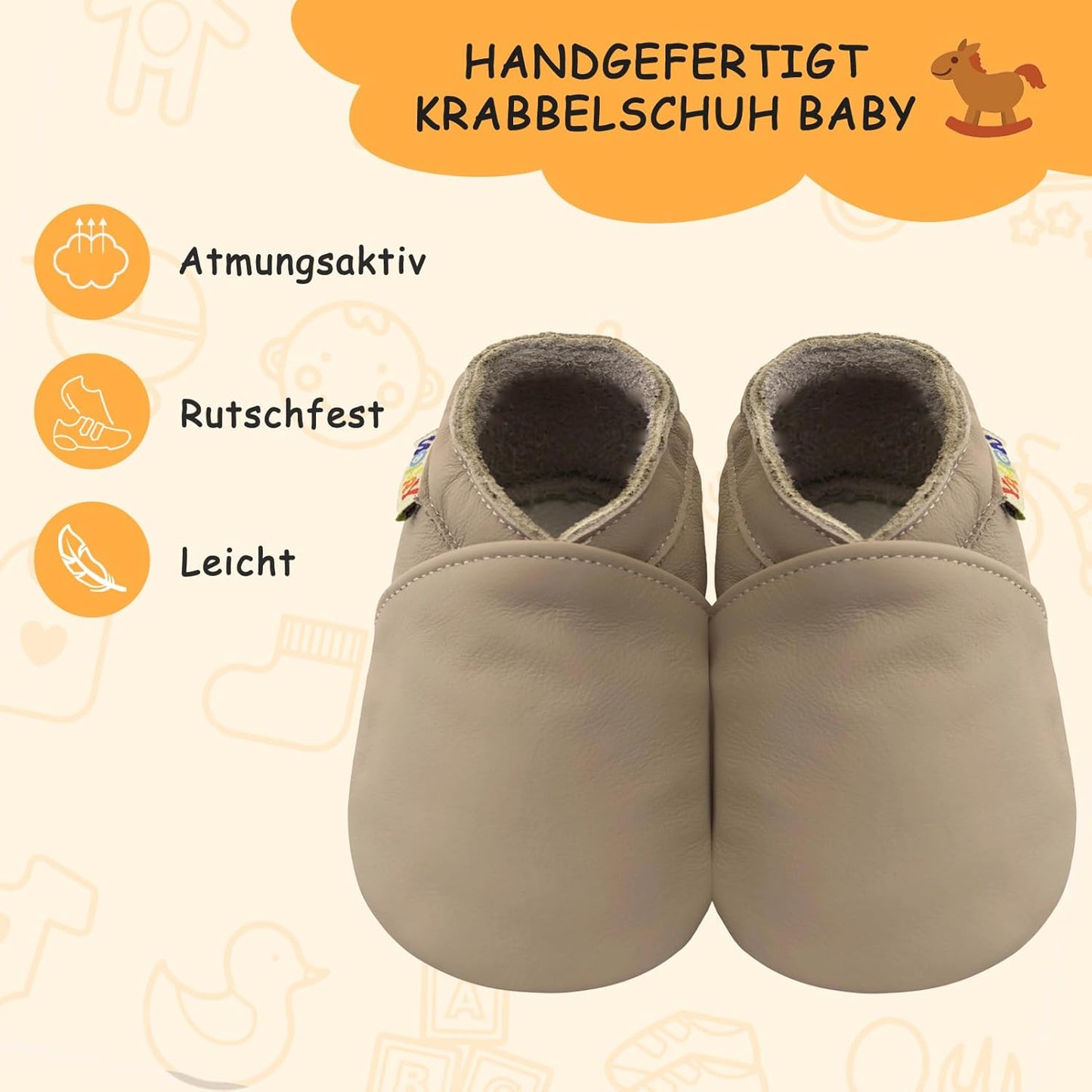 Yalion Baby Junge Mädchen Weicher Leder Lauflernschuhe Krabbelschuhe Babyhausschuhe mit Wildledersohlen Multi-Stil