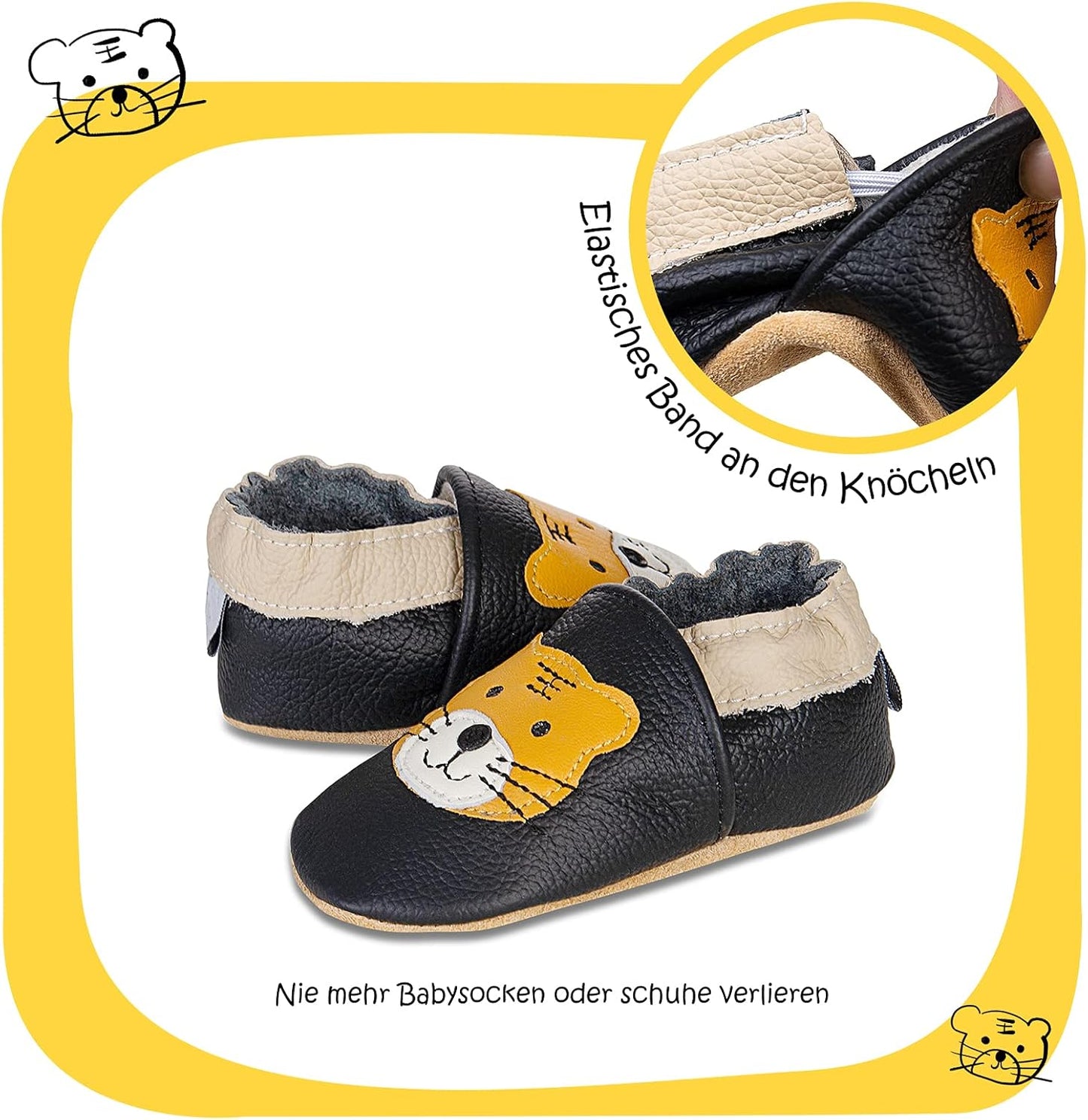 IceUnicorn Krabbelschuhe Baby Lauflernschuhe Jungen Mädchen Weicher Leder Babyhausschuhe Kleinkind Rutschfeste Lederschuhe Baby