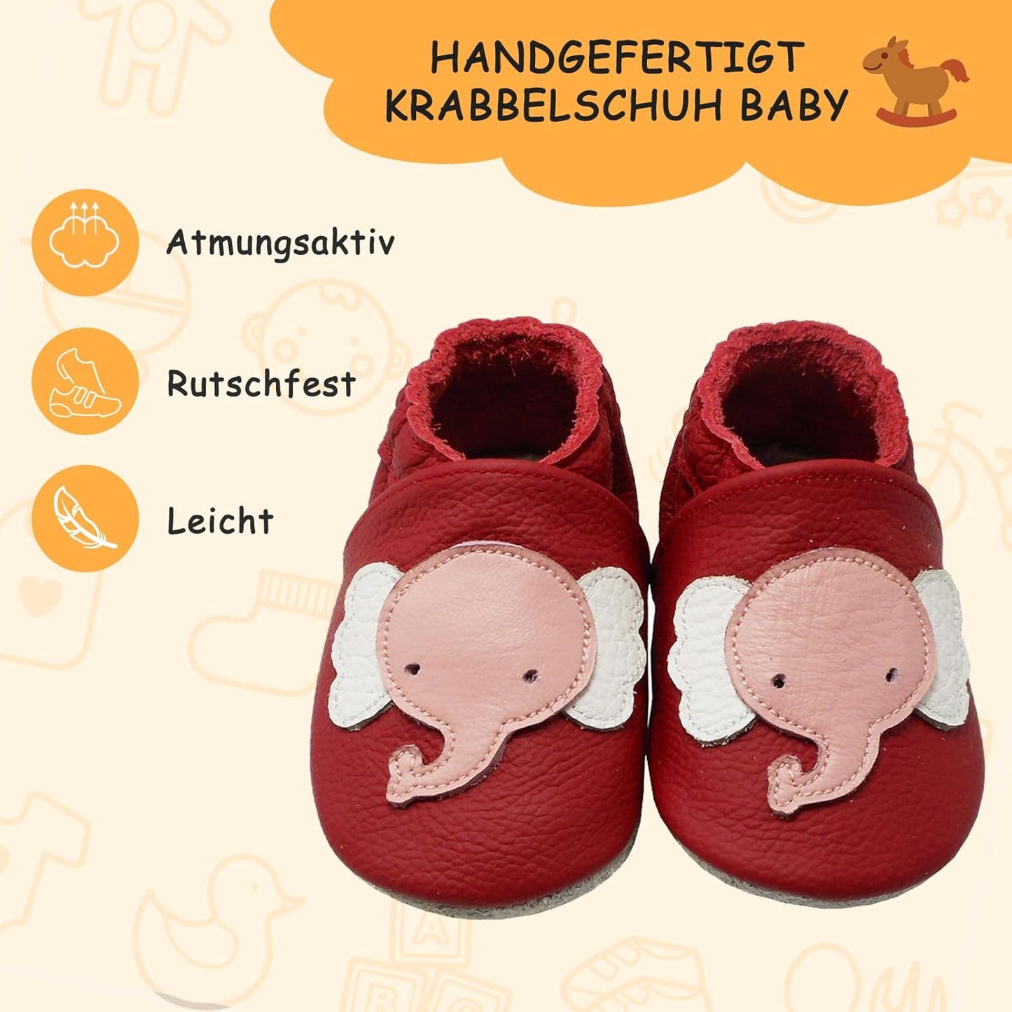 Yalion Baby Junge Mädchen Weicher Leder Lauflernschuhe Krabbelschuhe Babyhausschuhe mit Wildledersohlen Multi-Stil