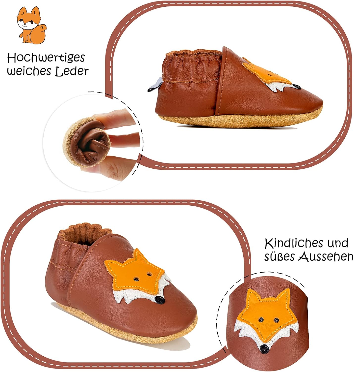 IceUnicorn Krabbelschuhe Baby Lauflernschuhe Jungen Mädchen Weicher Leder Babyhausschuhe Kleinkind Rutschfeste Lederschuhe Baby