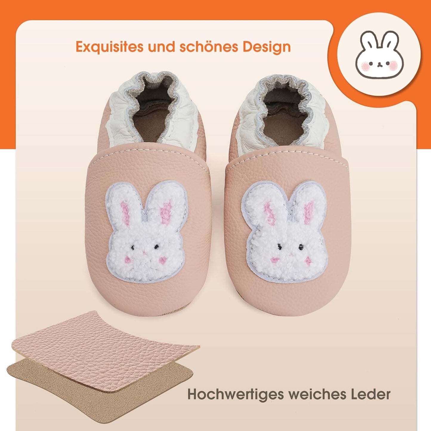 IceUnicorn Krabbelschuhe Baby Lauflernschuhe Weicher Leder Jungen Mädchen Lederschuhe Babys Rutschfeste Krabbelschuhe mit Gummisohle Babyschuhe
