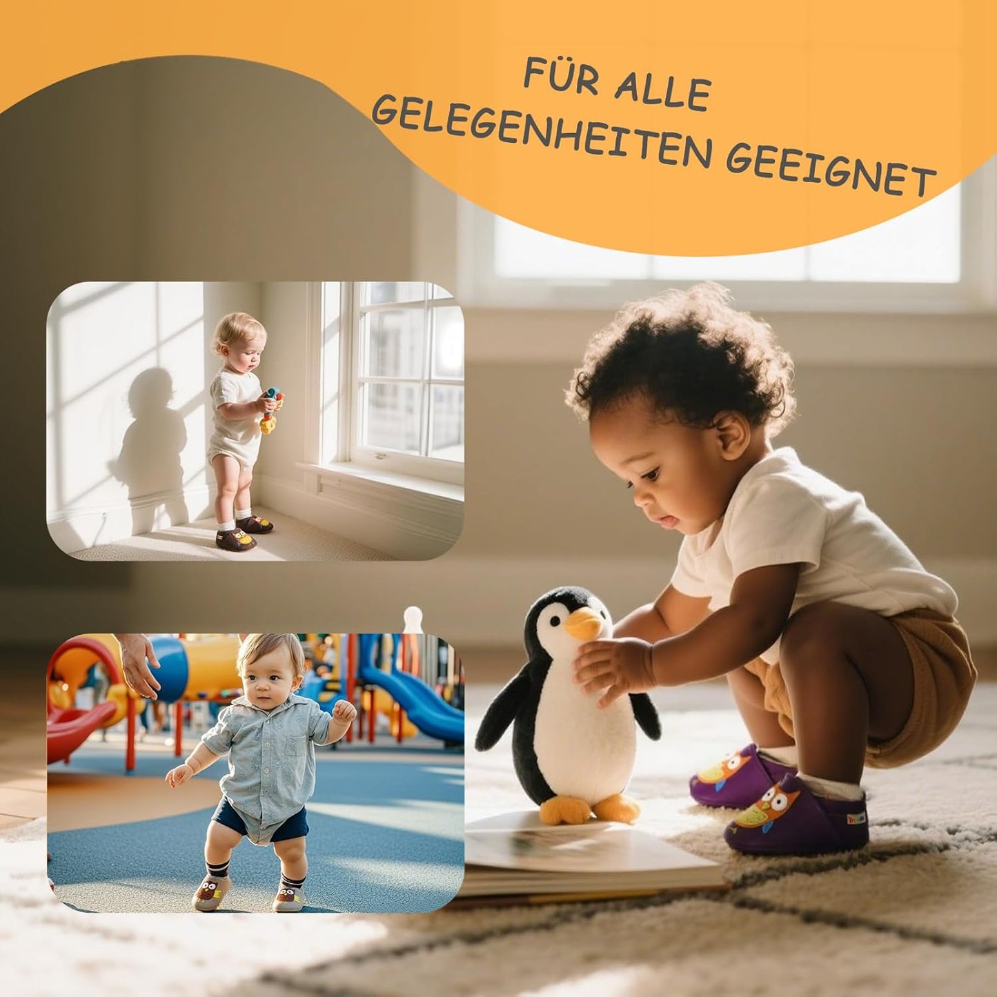 Yalion Baby Junge Mädchen Weicher Leder Lauflernschuhe Krabbelschuhe Babyhausschuhe mit Wildledersohlen Multi-Stil