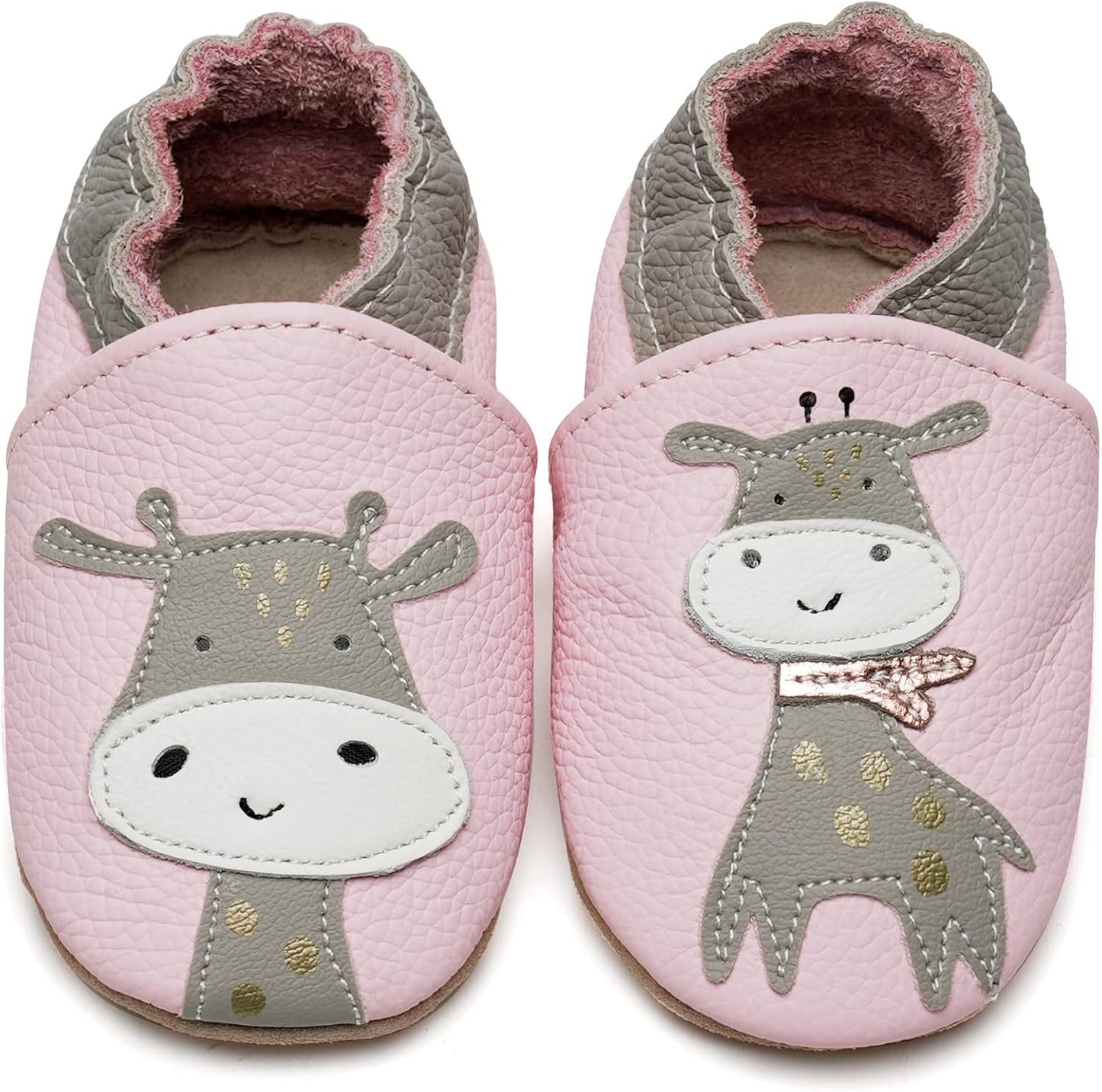 IceUnicorn Krabbelschuhe Baby Lauflernschuhe Jungen Mädchen Weicher Leder Babyhausschuhe Kleinkind Rutschfeste Lederschuhe Baby