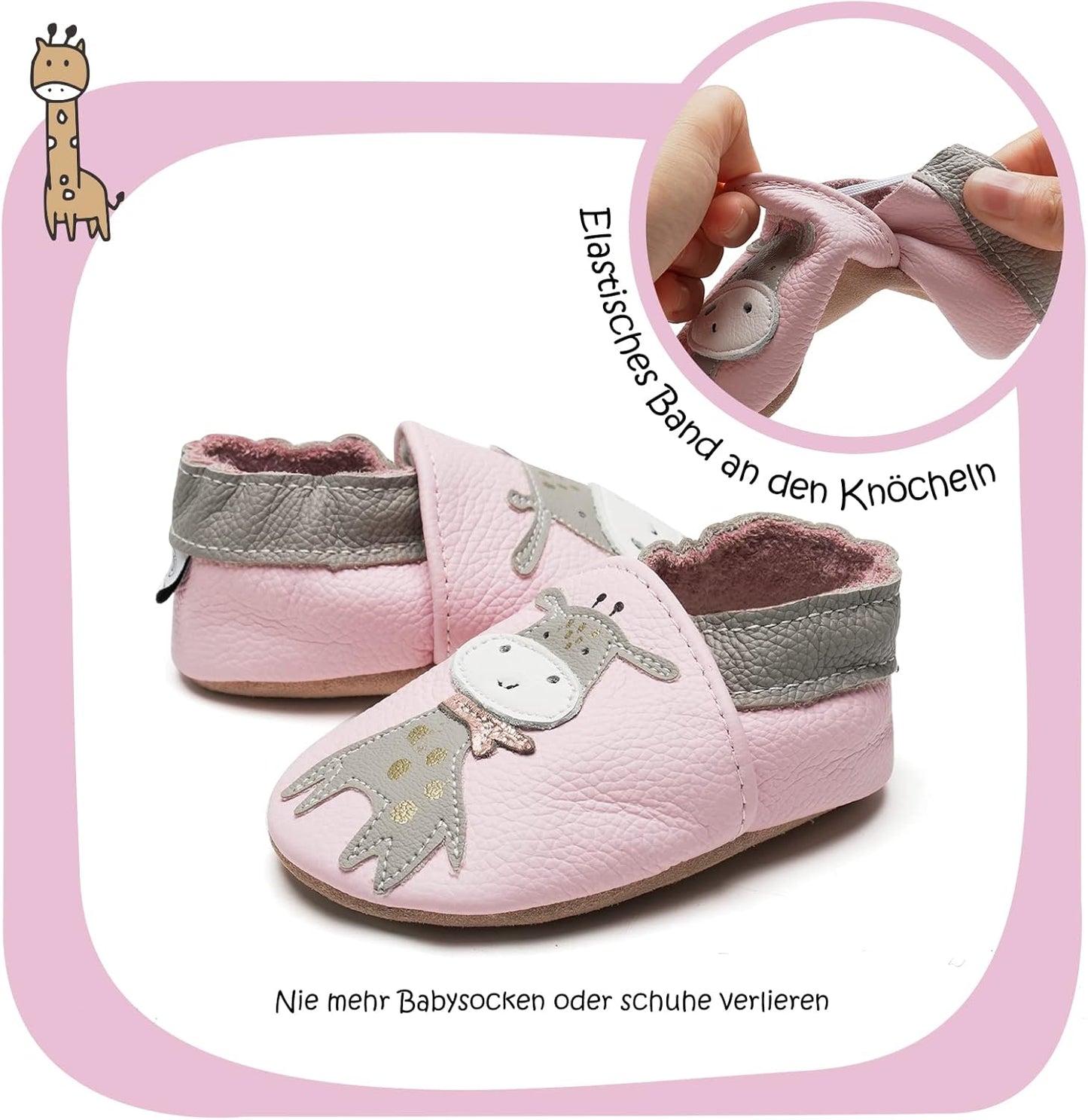 IceUnicorn Krabbelschuhe Baby Lauflernschuhe Jungen Mädchen Weicher Leder Babyhausschuhe Kleinkind Rutschfeste Lederschuhe Baby