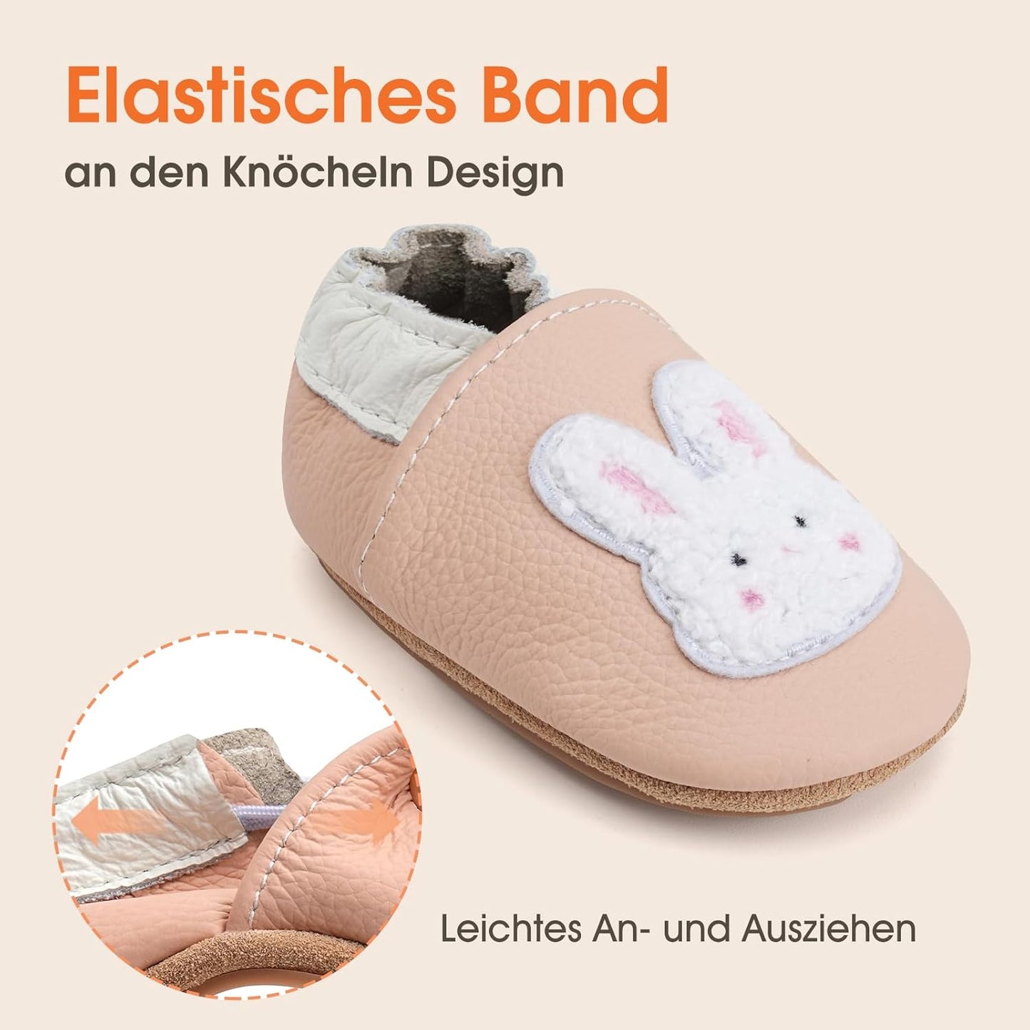 IceUnicorn Krabbelschuhe Baby Lauflernschuhe Weicher Leder Jungen Mädchen Lederschuhe Babys Rutschfeste Krabbelschuhe mit Gummisohle Babyschuhe