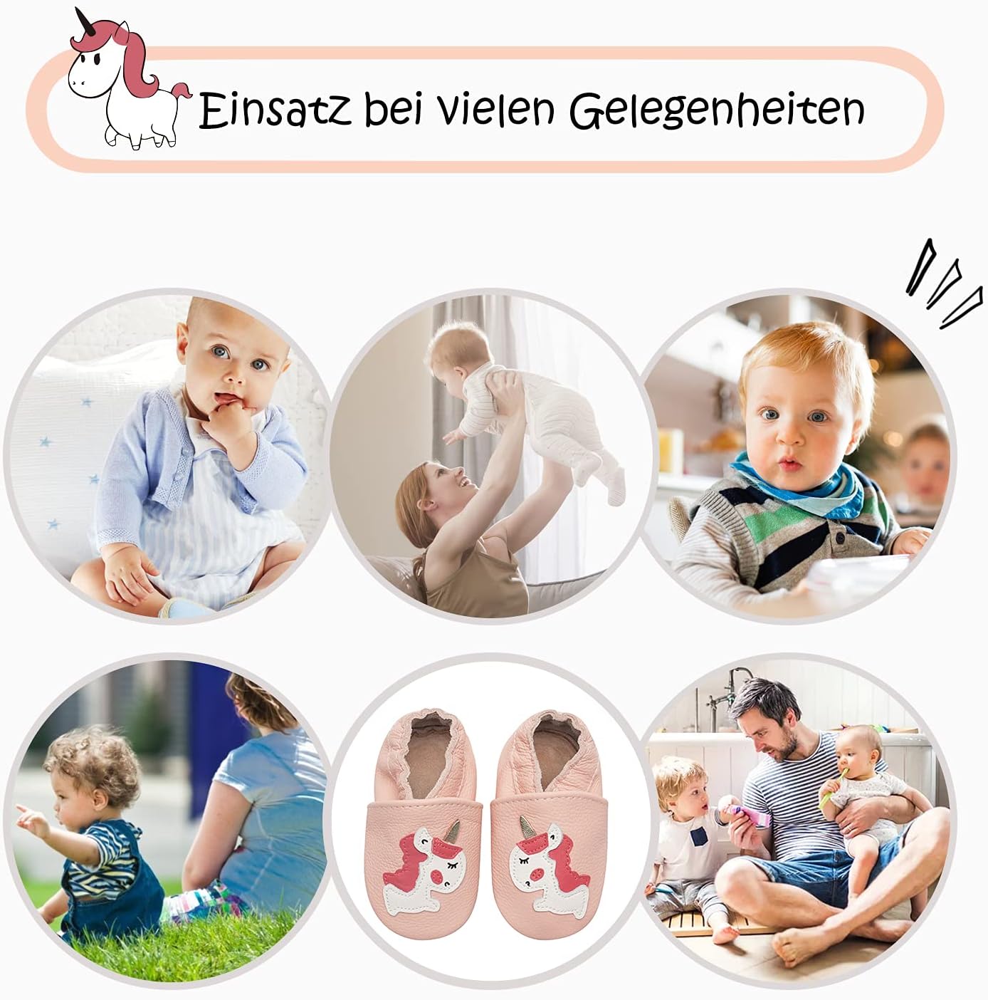 IceUnicorn Krabbelschuhe Baby Lauflernschuhe Jungen Mädchen Weicher Leder Babyhausschuhe Kleinkind Rutschfeste Lederschuhe Baby