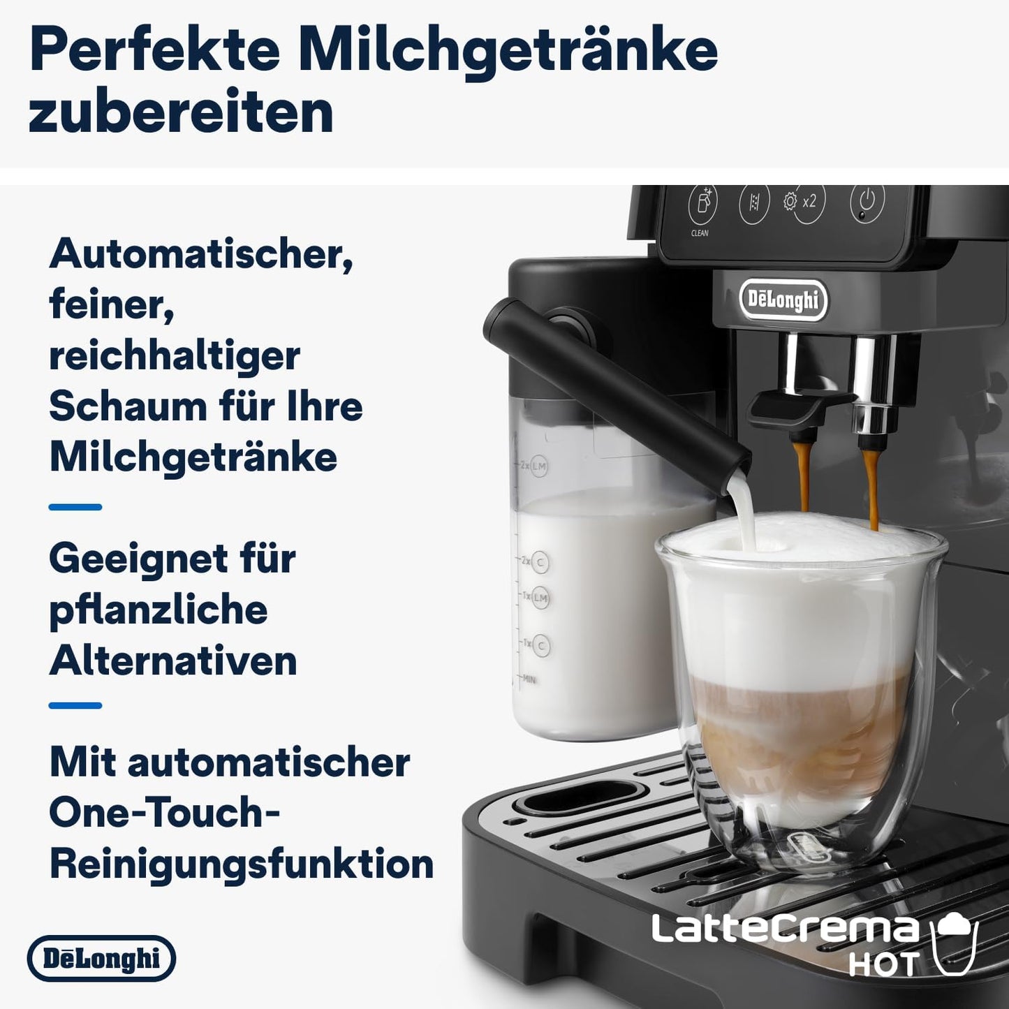 De'Longhi Magnifica S ECAM11.112.B, Kaffeevollautomat mit Milchaufschäumdüse für Cappuccino, mit Espresso Direktwahltasten und Drehregler, 2-Tassen-Funktion, Schwarz