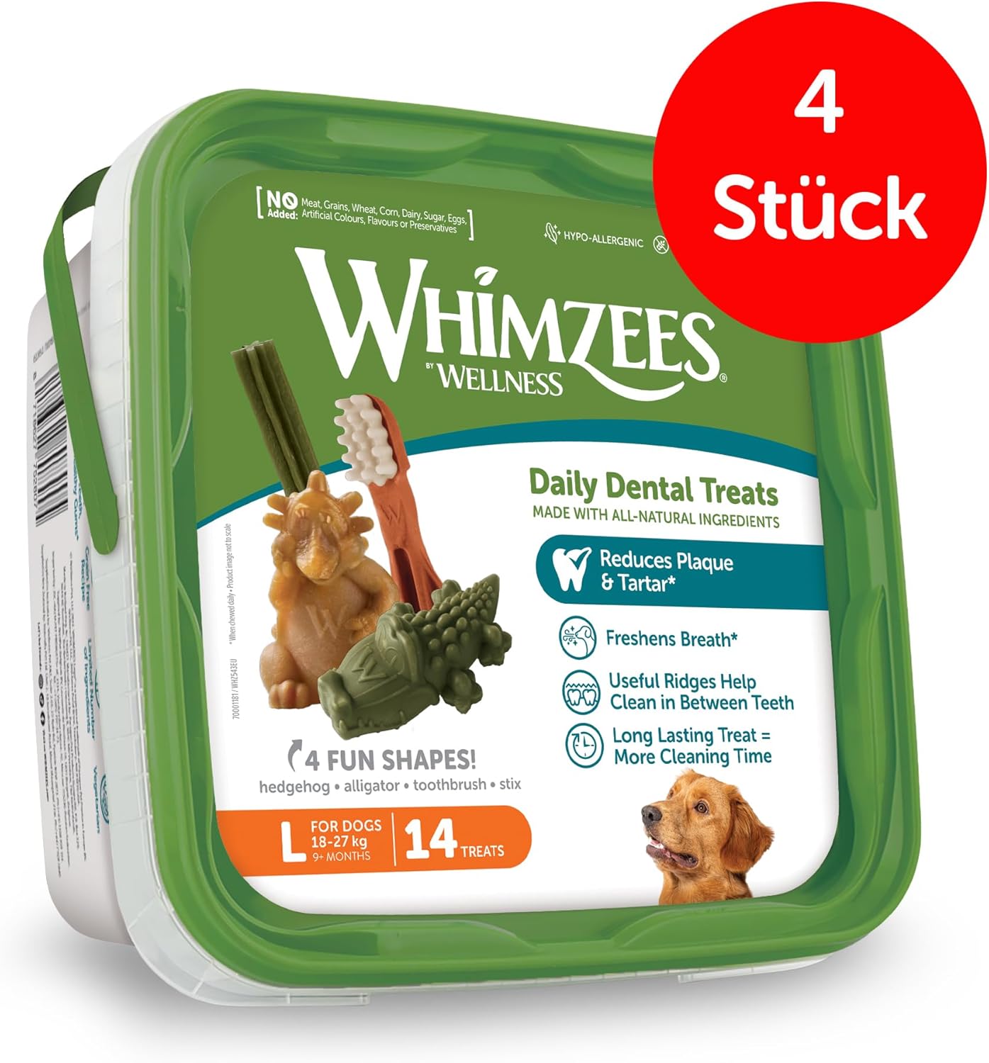 WHIMZEES By Wellness Gemischte Vielfaltsbox, Kaustangen für kleine Hunde zur Zahnpflege, Größe S, 56 Stück, ohne Zuckerzusatz, getreidefrei, natürlich, fettarm