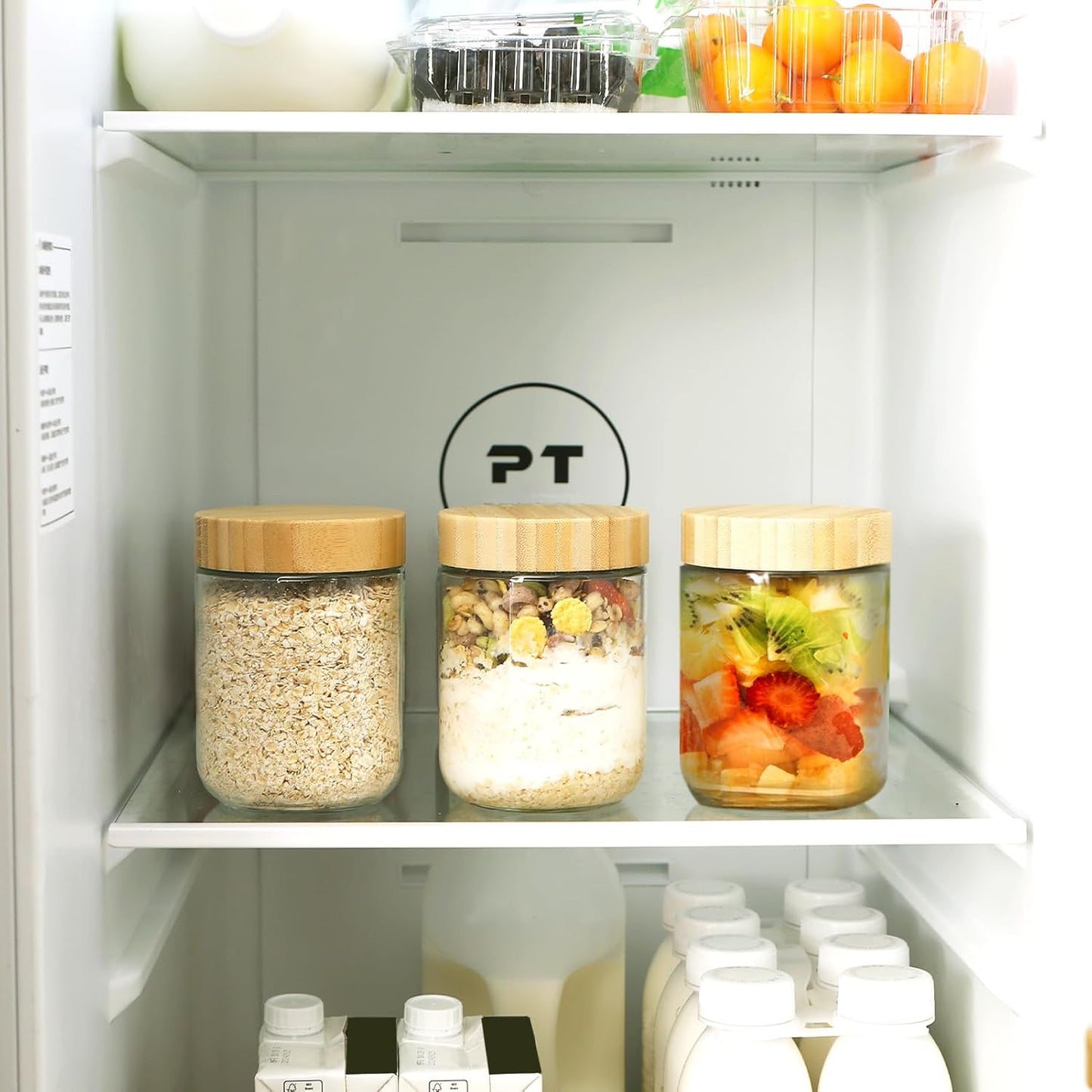 6 Meal Prep Gläser - 500ml Overnight Oats Gläser mit Deckel, Einmachgläser mit Schraubdeckel, Multifunktional Meal Prep Glas Pudding Gläser für Marmelade,Salat,Milchshake,Mahlzeitenzubereitung