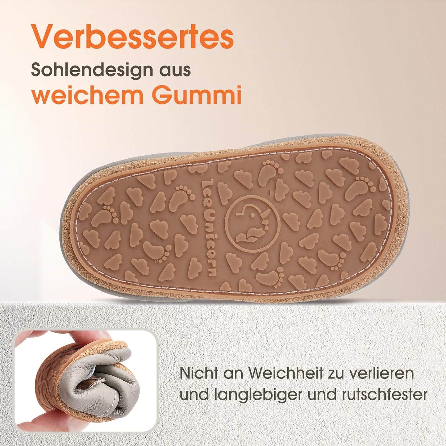 IceUnicorn Krabbelschuhe Baby Lauflernschuhe Weicher Leder Jungen Mädchen Lederschuhe Babys Rutschfeste Krabbelschuhe mit Gummisohle Babyschuhe