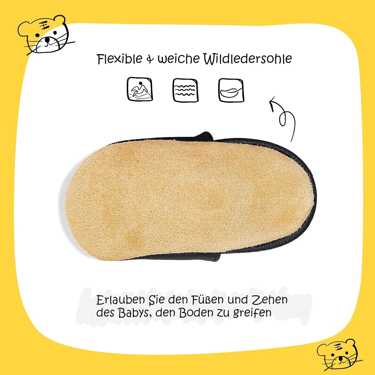 IceUnicorn Krabbelschuhe Baby Lauflernschuhe Jungen Mädchen Weicher Leder Babyhausschuhe Kleinkind Rutschfeste Lederschuhe Baby