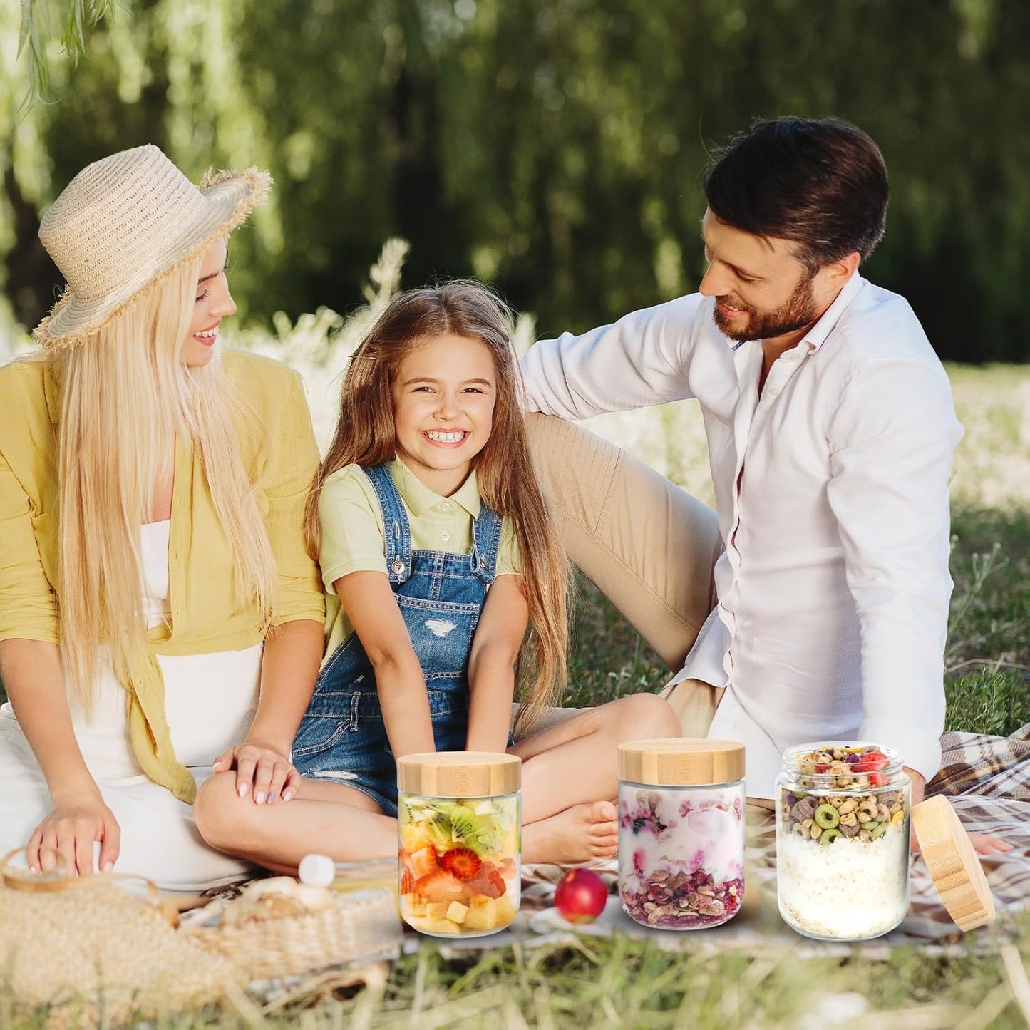 6 Meal Prep Gläser - 500ml Overnight Oats Gläser mit Deckel, Einmachgläser mit Schraubdeckel, Multifunktional Meal Prep Glas Pudding Gläser für Marmelade,Salat,Milchshake,Mahlzeitenzubereitung