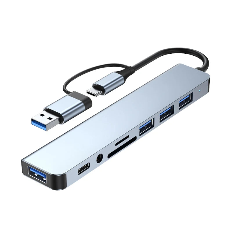 8-in-1 USB-C Hub — 4K HDMI, Card Reader & Fast Charging