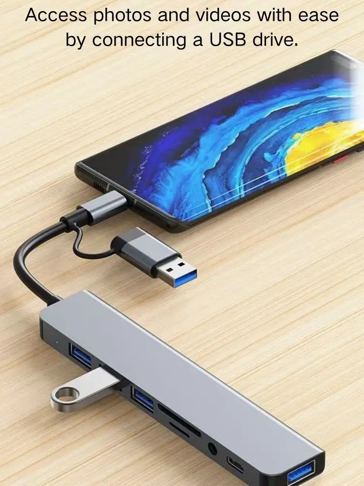 8-in-1 USB-C Hub — 4K HDMI, USB 3.0 & SD Card Reader