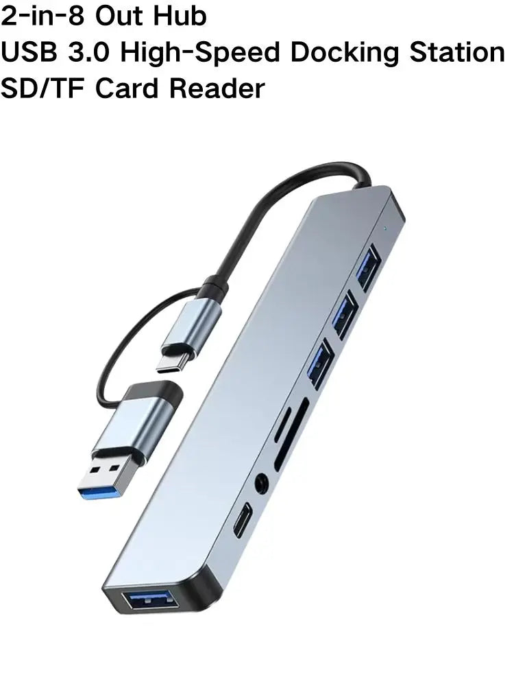 8-in-1 USB-C Hub — 4K HDMI, USB 3.0 & SD Card Reader
