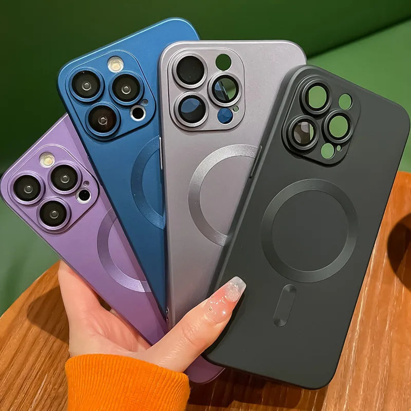 127 / 5.000 Luxus Magsafe Wireless Charge Case für iPhone 16 15 14 13 12 11 Pro Max X XS XR 8 7 Plus weiche magnetische Stoßstangenschutzabdeckung