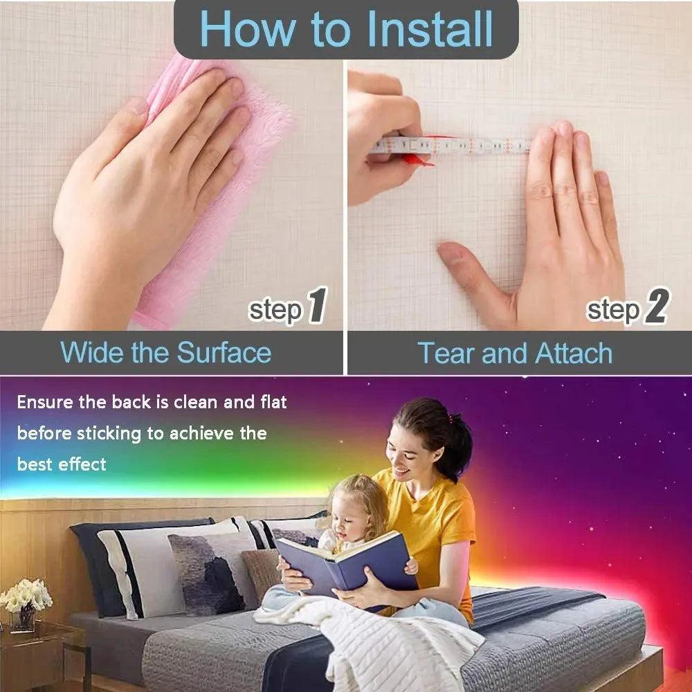 USB LED Strip Lights — Music Sync & Color Changing