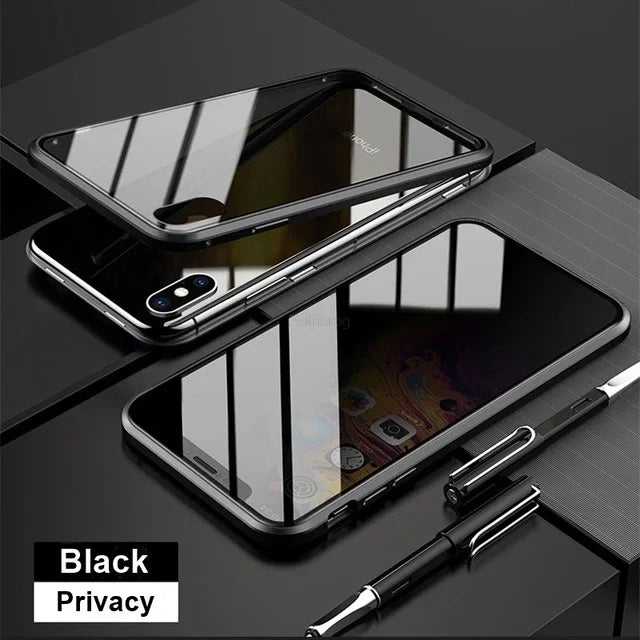 iPhone Metal Tempered Glass Case