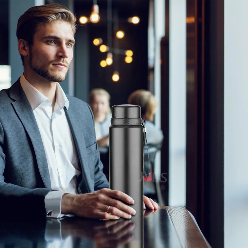 1 L Thermo-Wasserflasche – Hält Getränke kalt oder heiß | Isolierflasche für Wasser, Tee, Kaffee | Vakuumflasche aus Edelstahl