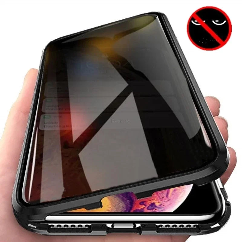 iPhone Metal Tempered Glass Case