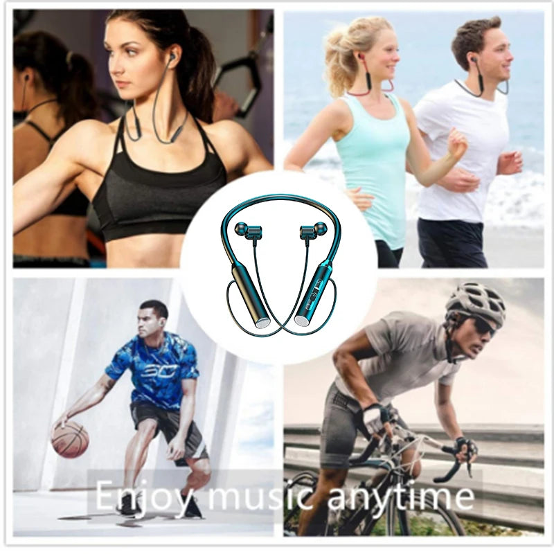 Neckband Wireless Earphones — Bluetooth 5.3, Magnetic Sport Design
