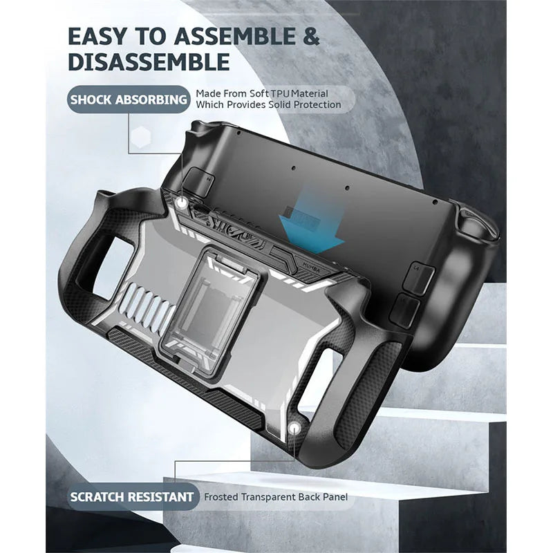 For Steam Deck OLED (2023) /For Steam Deck (2022) Case with Kickstand MUMBA Blade TPU Grip Shock Protective Cover Accessories