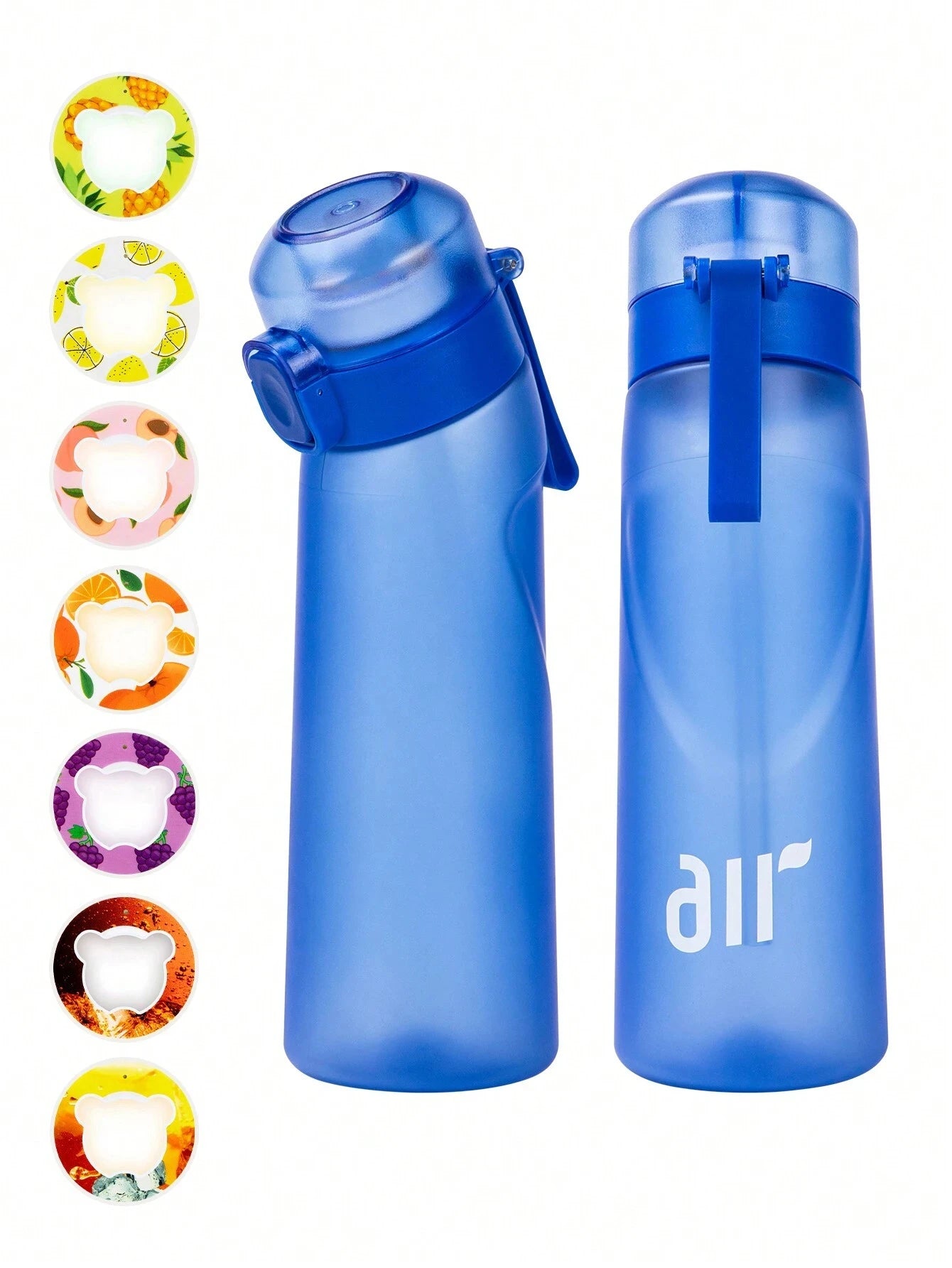 1× Air-Wasserflasche mit 1× Geschmackspod (zufälliger Geschmack) – Tragbar, transparent, mit Trinkhalm, auslaufsicher, ideal für Outdoor-Sport