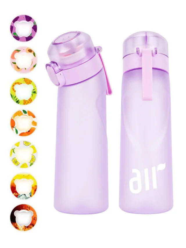 1× Air-Wasserflasche mit 1× Geschmackspod (zufälliger Geschmack) – Tragbar, transparent, mit Trinkhalm, auslaufsicher, ideal für Outdoor-Sport