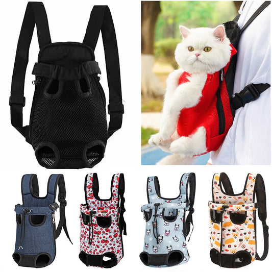 Verstellbare Katzen-Tragetasche, Haustier-Doppel-Schulter-Rucksack, tragbare Tasche für Outdoor, Reisen, Camping, Wandern – Katzen- und Hundetasche