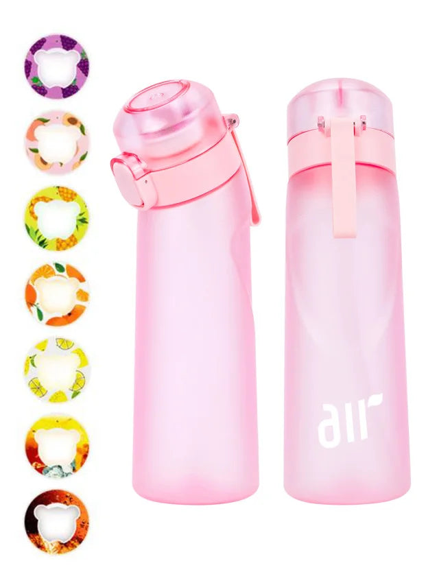1× Air-Wasserflasche mit 1× Geschmackspod (zufälliger Geschmack) – Tragbar, transparent, mit Trinkhalm, auslaufsicher, ideal für Outdoor-Sport