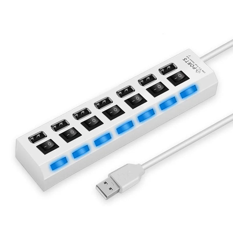 High Speed USB 3.0 Hub — 7 Ports & LED Indicators