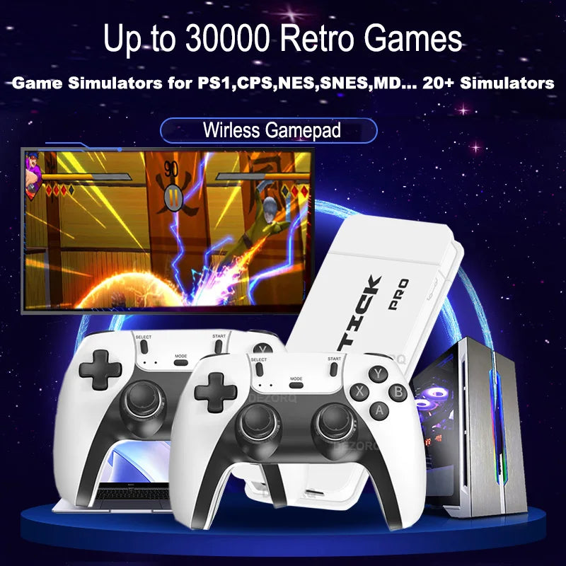 M15 Game Stick Pro Mini-TV-Handheld-Spielkonsole Drahtlose Gamepads Videospiel 64G 20000+ Retro-Spiel für PS1 NES SNES