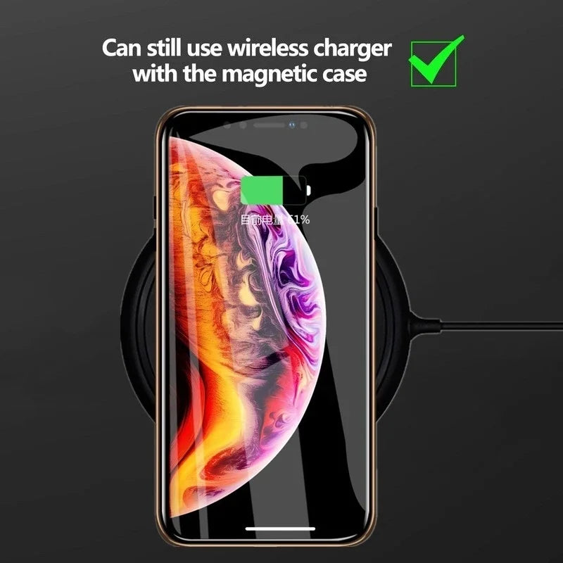iPhone Metal Tempered Glass Case