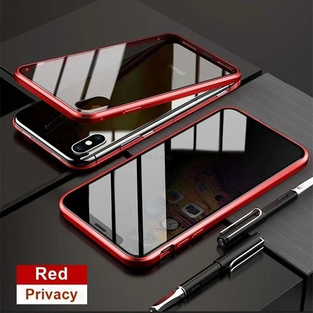 iPhone Metal Tempered Glass Case