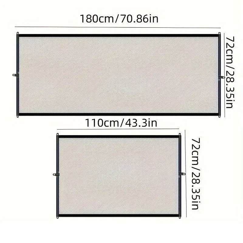 Faltbares Haustier-Sicherheitsgitter mit Haken – Atmungsaktives Netz als Absperrung für Hunde und Katzen – Sicherheitszaun für Treppen, Türen, Flure  Produktbeschreibung: