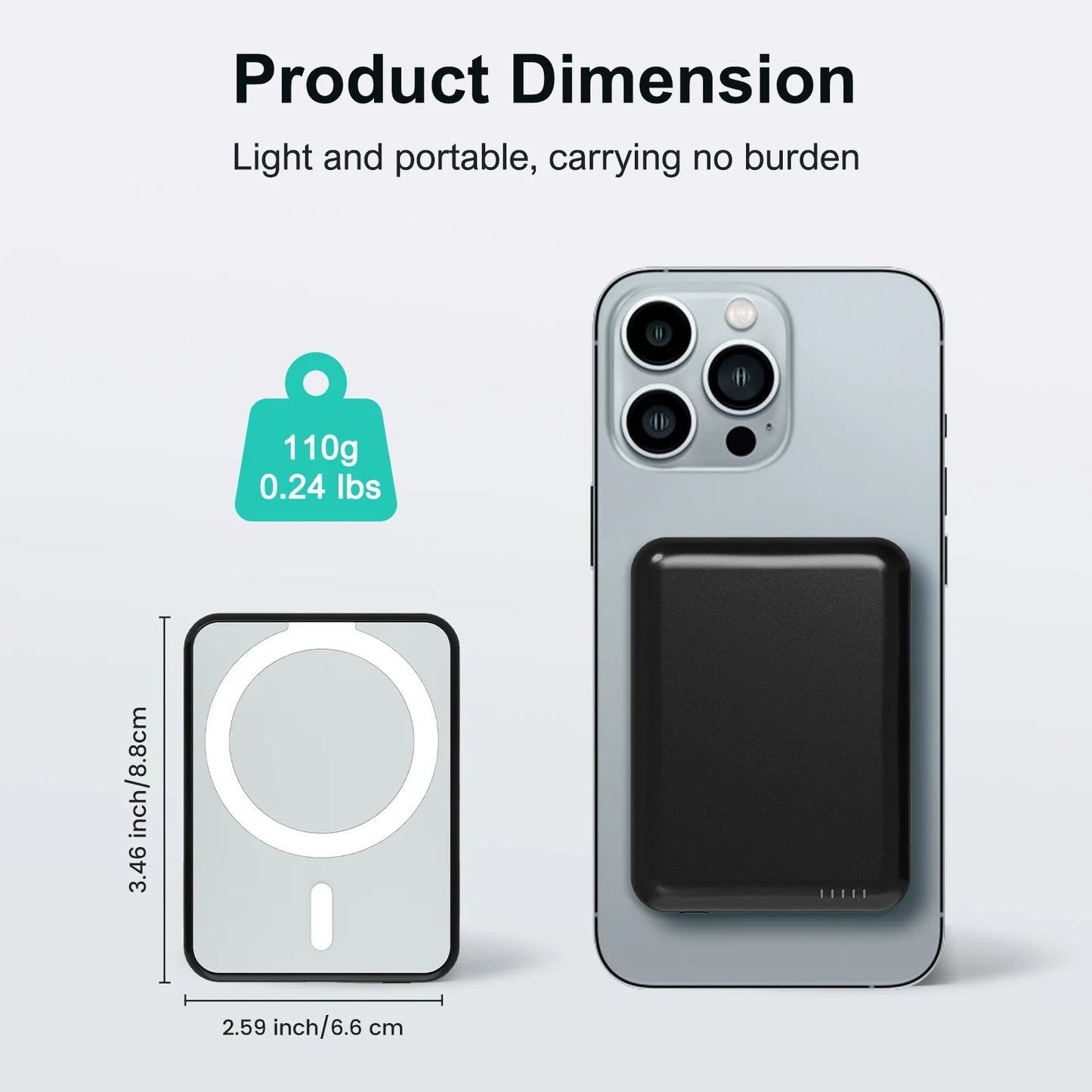 Magnetic Wireless Power Bank — 5000mAh MagSafe Compatible