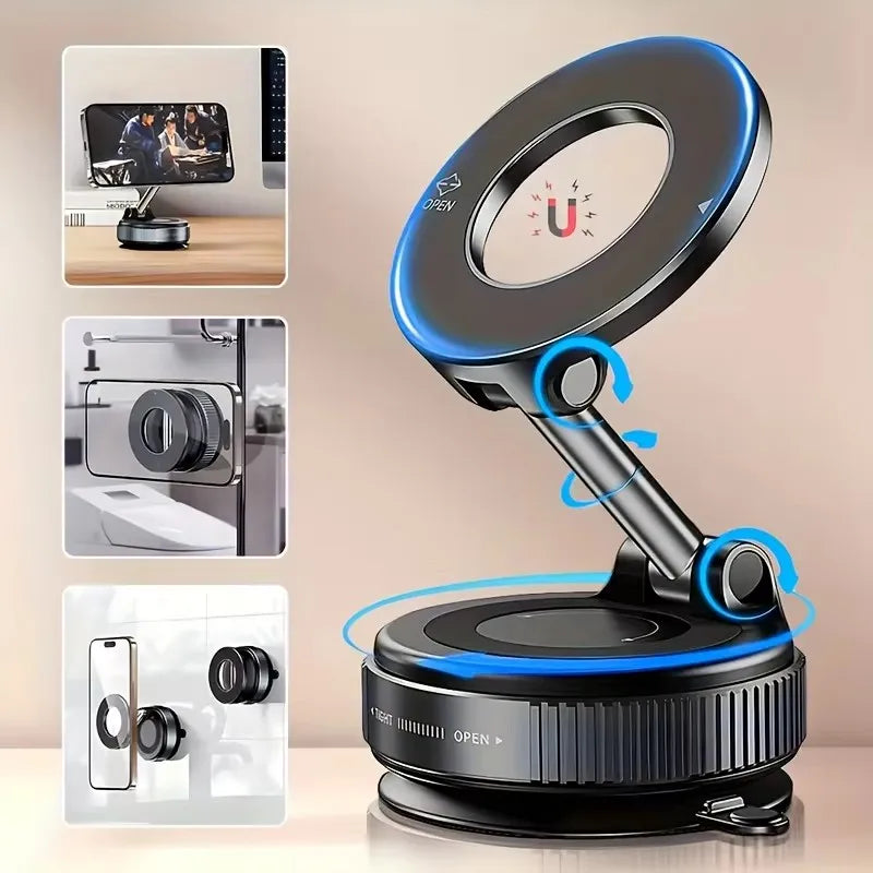 Magnetic Car Phone Holder — 360° Foldable MagSafe Compatible