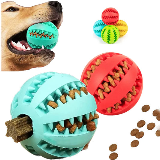 Hundespielzeug – Interaktive Ballspielzeuge – Gummi-Kaubälle für Welpen – Haustier-Spielball zur Zahnpflege – Katzen- und Haustier-Futterspender – Silikon-Ballspielzeug