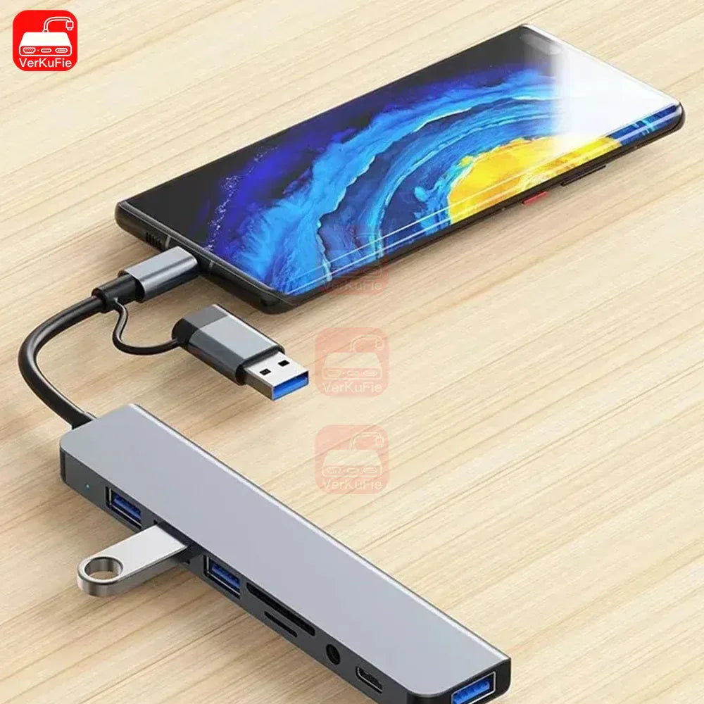 8-in-1 USB-C Hub — 4K HDMI, Card Reader & Fast Charging