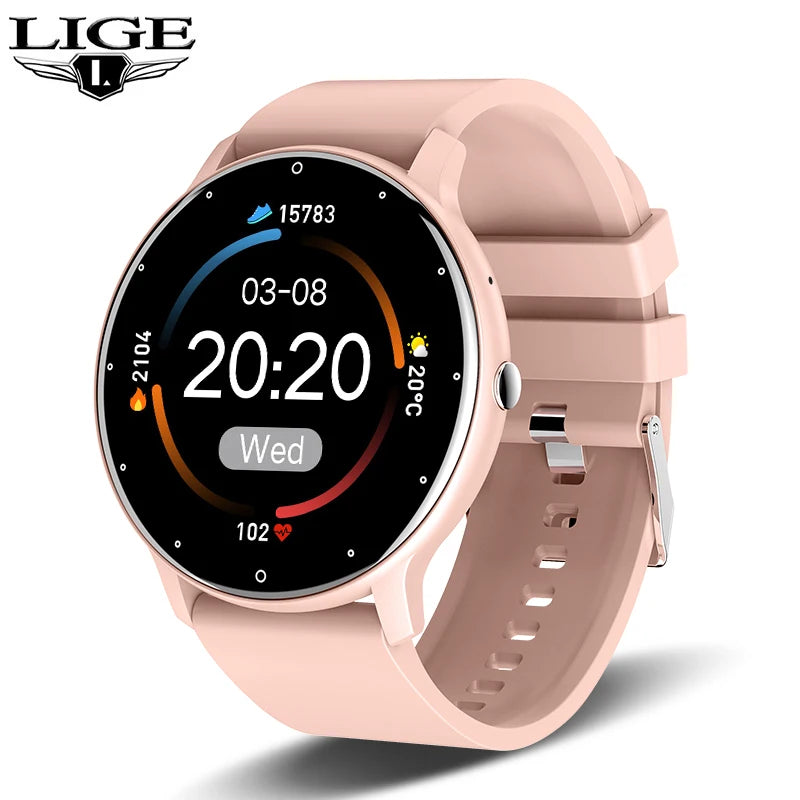 LIGE Smartwatch für Damen und Herren – Voller Touchscreen, Bluetooth 5.2, Anruffunktion, wasserdicht IP67, Sport- und Fitnesstracker, Modell ZL02 – Neu