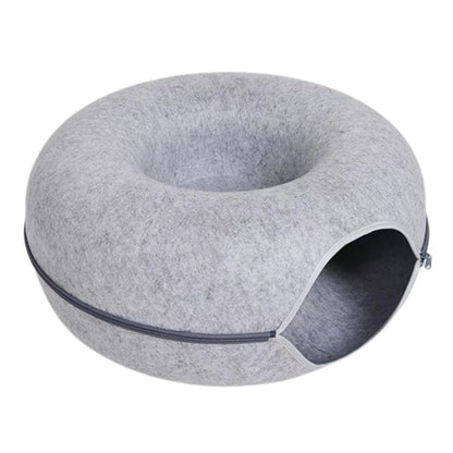 Round Felt Cat Tunnel Bed & Scratcher