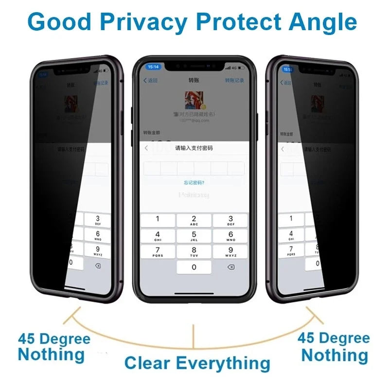 iPhone Metal Tempered Glass Case