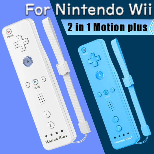 2-in-1-Controller für Nintendo Wii-Konsole, optional Motion Plus Wireless Remote Gamepad Joystick mit Silikonhülle, Spielzubehör